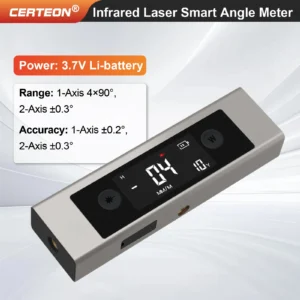 ​Digital Laser Level Inclinometer Portable Dual Axis LCD Level Laser Line Angle Finder Protractor Tool [კოდი: 713]
