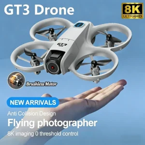 ​GT3 Drone GPS 8K Professional HD 360° Dual Cameras Screen Remote Control Brushless Motors Obstacle Avoidance Quadcopter Toy Gift [კოდი: 15]