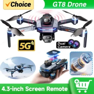​NEW GT8 Drone GPS Professional 8K Camera Aerial FPV Avoiding Obstacle with Large Screen Remote Control Folding RC Dron Toys Gift [კოდი: 109]