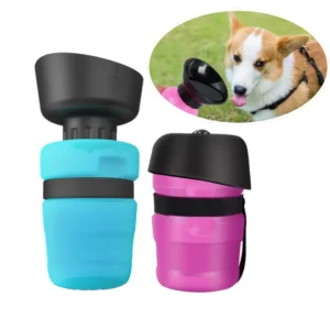 500ML Dog Water Bottle Bowl Foldable Leak-proof Water Food Cup Pet Feeder Bowl Portable Large Capacity Pet Outdoor Drinking Bowl [Code: 317]