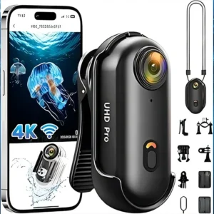 ​﻿ 4K FHD Outdoor Sports Camera In Helmet Motorcycle Bike Thumb Size Snap Cam with Waterproof Case TF Card Video Recording [კოდი: 205]