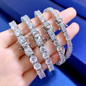 Elegant 925 Silver High-Carbon Diamond Bracelet [code: 5555]