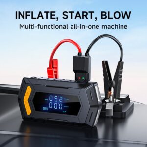 Premium Car Battery Starter & Air Compressor Power Bank [code: 8097]