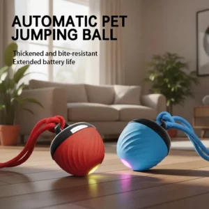 1 Interactive Intelligent Dog Ball Toy|USB Charging,Bite Resistant,Tail Rope,Light&Barking|Indoor Pet Game for Small/Medium Dogs [Code: 361]