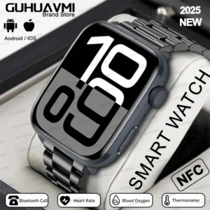 2026 Fashion Fit 3 AI Diagnosis NFC Smart Watch 1.85” AMOLED Screen Blood Pressure Heart Rate Temperature HD Call Watch For IOS [Code: 412]