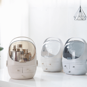 Dustproof Portable Cosmetic Storage Box with Mirror [code: 0221]